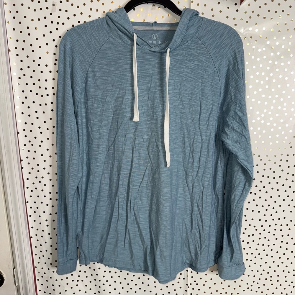 Free Fly Blue Hooded Long Sleeve Top